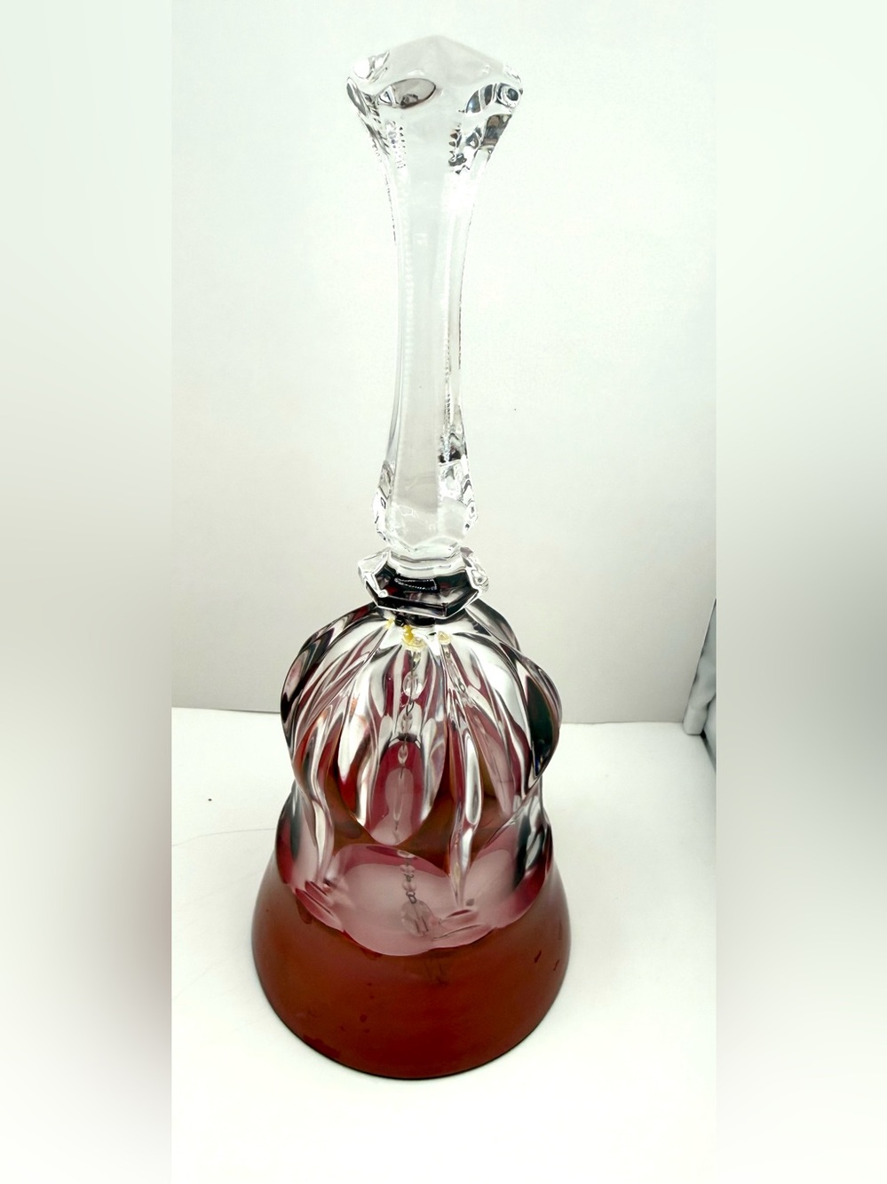 Vintage ruby-flash lead crystal dinner bell